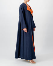 Load image into Gallery viewer, Style 60 - Textured Viscose - Navy/Tangerine
